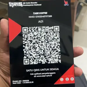 CUSTOM/CETAK QRIS KE AKRILIK BENTUK L PRINT UV MURAH HITAM