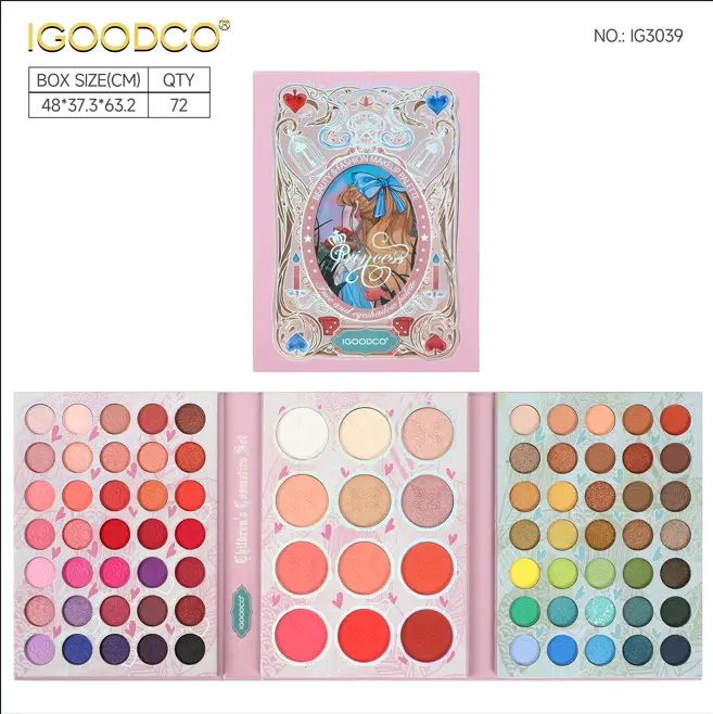 IGOODCO 82 warna bayangan mata bubuk bersinar tinggi blusher all-in-one multi-color makeup mata bayangan piring hadiah ulang tahun Hari Valentine