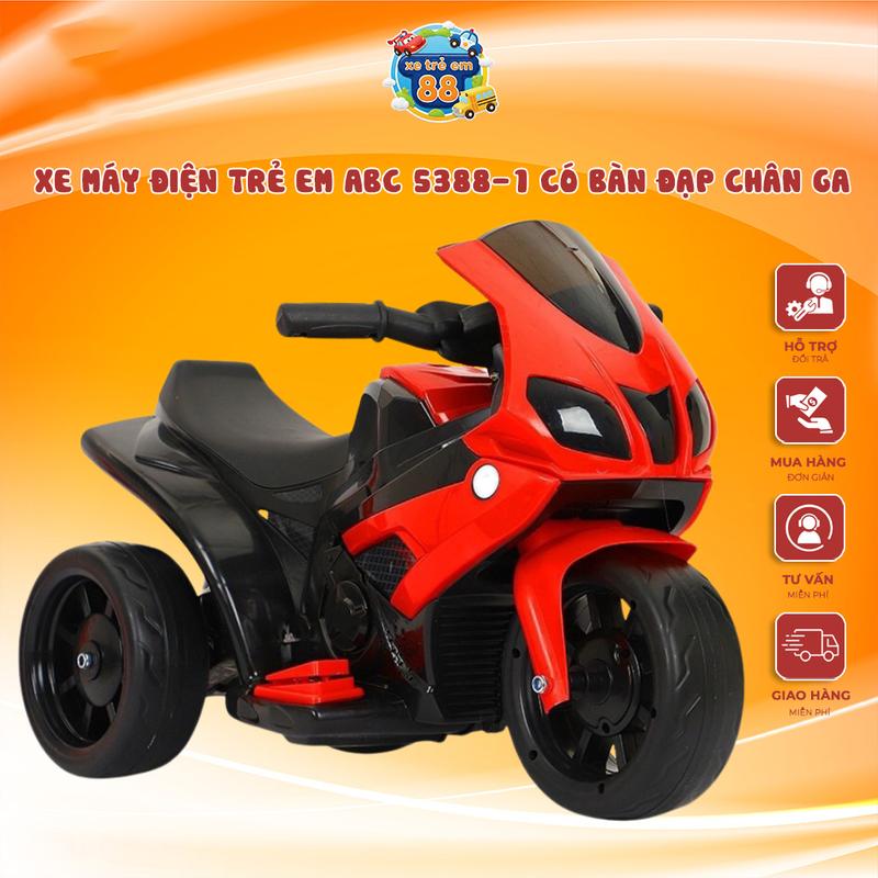 Xe Máy Điện Trẻ Em 5388C Có Nhạc Và Đèn Led Cho Bé Từ 1- 4 Tuổi Đồ Chơi