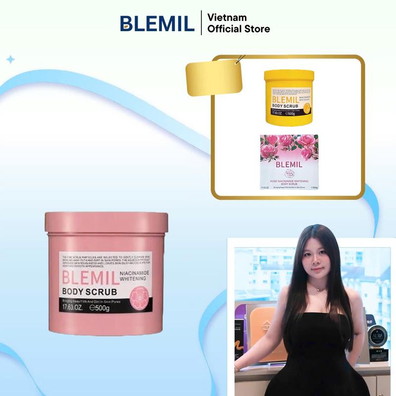 Mua 2 Tặng 1 Sữa Tắm Kiêm Tẩy Tế Bào Chết Hỗ Trợ Trắng Da Blemil #Mùi Cherry500g - Tặng 1 TDC Xoài + Tặng 1 TDC Hoa Hồng
