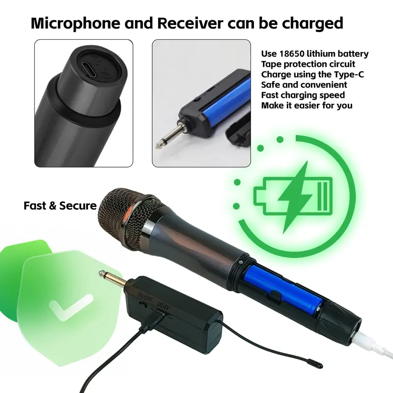 MOREFAND Advance MIC-108V Profesional 2 Mikrofon Tanpa Kabel untuk Karaoke dan Speaker Bluetooth - Telepon Microphone Wireless mic  karaoke 2