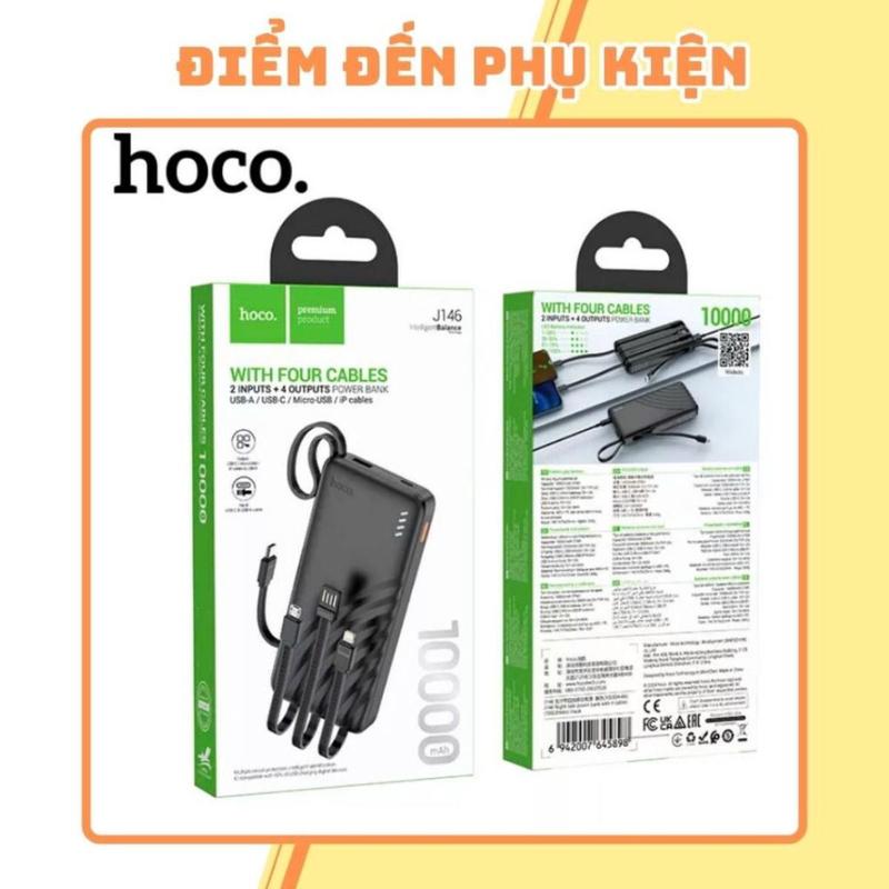 Sạc Dự Phòng Hoco J146 Chính Hãng 10000mAh Siêu Nhỏ Gọn, Pin Sạc Dự Phòng Hoco J146 Sạc Nhanh Cho Mọi Điện Thoại