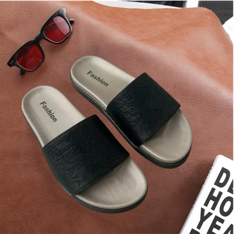 [ KHÂU ĐẾ + HỘP ] DÉP FASHION QUAI NGANG NAM NỮ ,  Dép Lê đế hai lớp , khâu quai chắc chắn, đi nước thoải mái  DéP Slipper Đế Bằng Cao Su 1