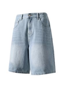 Men's Solid Color Denim Shorts, Loose Casual Comfy Straight Leg Shorts for Summer, Men's Basic Bottoms for Daily Wear, Light Wash
