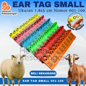 100pcs Eartag Kambing Domba Ear Tag Sapi Babi Penanda NOMOR 1-100 Anting Identifikasi Ternak
