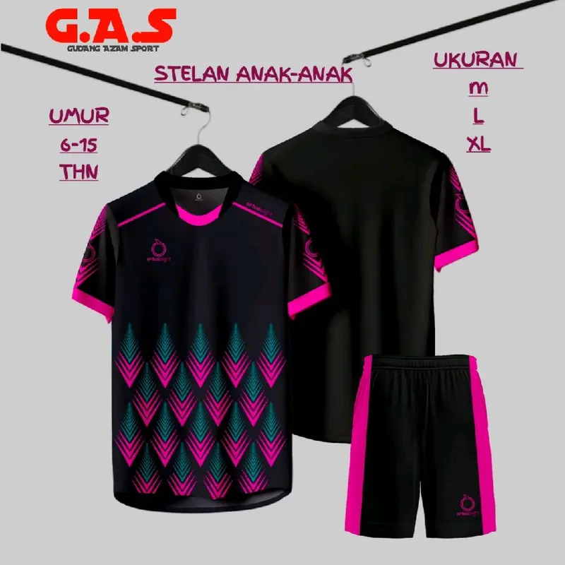 Set Baju Futsal Anak-Anak Lengkap dengan Celana untuk Usia 5-15 Tahun Pakaian Outdoor Olahraga Sport 3