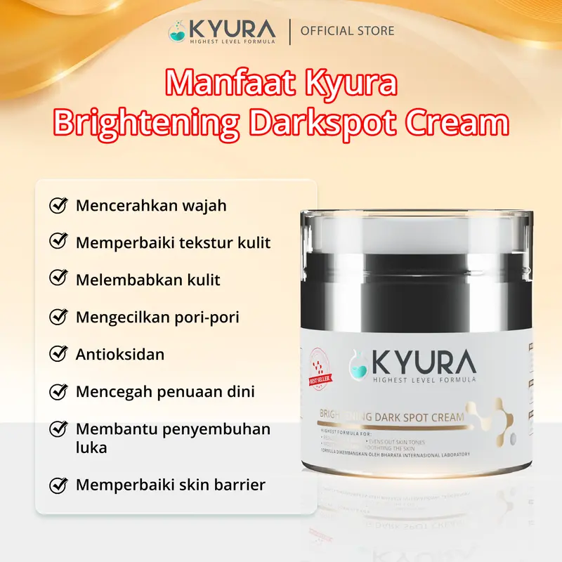 KYURA BRIGHTENING DARKSPOT CREAM Memudarkan Flek Hitam, Melasma, Bintik Hitam Dan Mencerahkan Muka Kusam 1