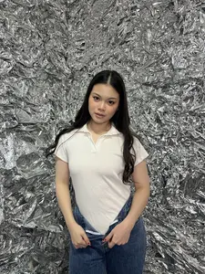 Lassmee | MILLIE Bodysuit Knit Wanita / Bodysuit Rajut Basic Polos Lengan Pendek / Kaos Kerah Rajut / Atasan Wanita Jumpsuit