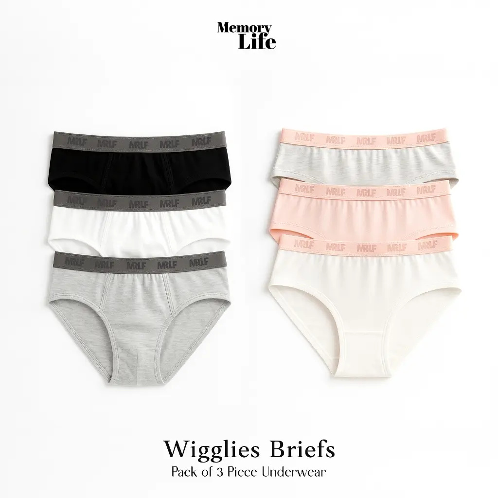 MemoryLife - Wigglies Briefs | Pack Of 3 Piece | Kids Underwear | Celana Dalam Anak | Umur 2 Tahun - 9 Tahun