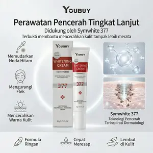 YOUBUY Skincare Set Whitening Cream Serum Sabun Sunscreen Mencerahkan Kulit Mengurangi Flek Hitam Bekas Jerawat Perawatan Wajah Lengkap Brightening Routine Paket Hemat