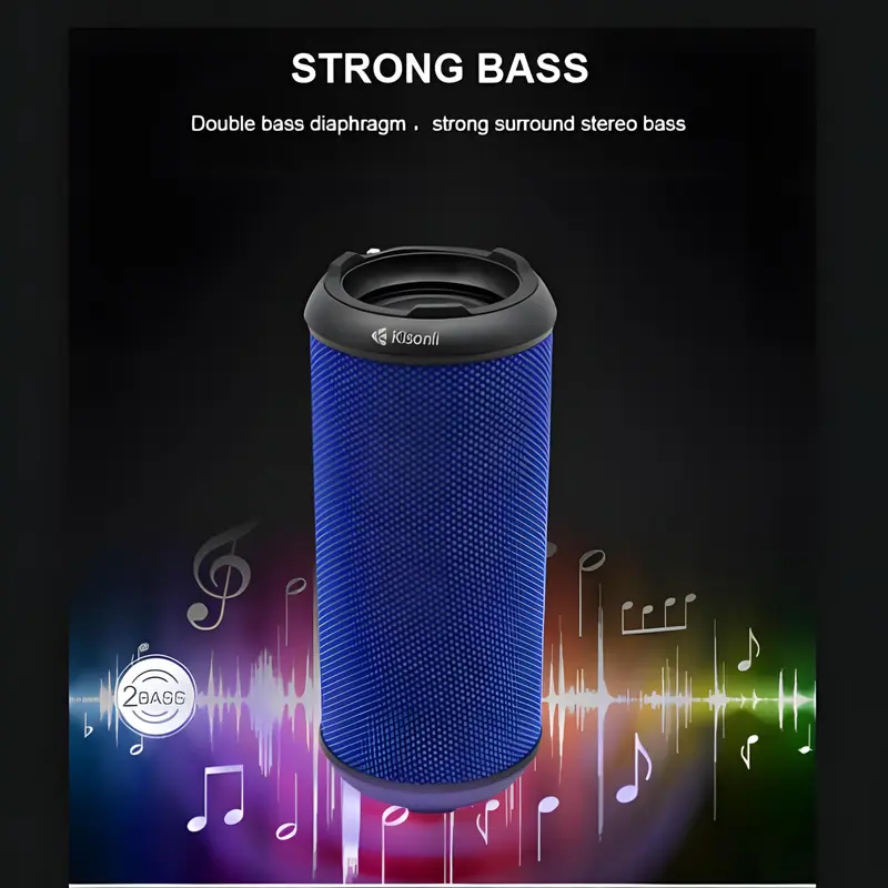Speaker Bluetooth Super Bass KISONLI Q5S IPX5 TF Card Portable Audio Wireless Tws 2