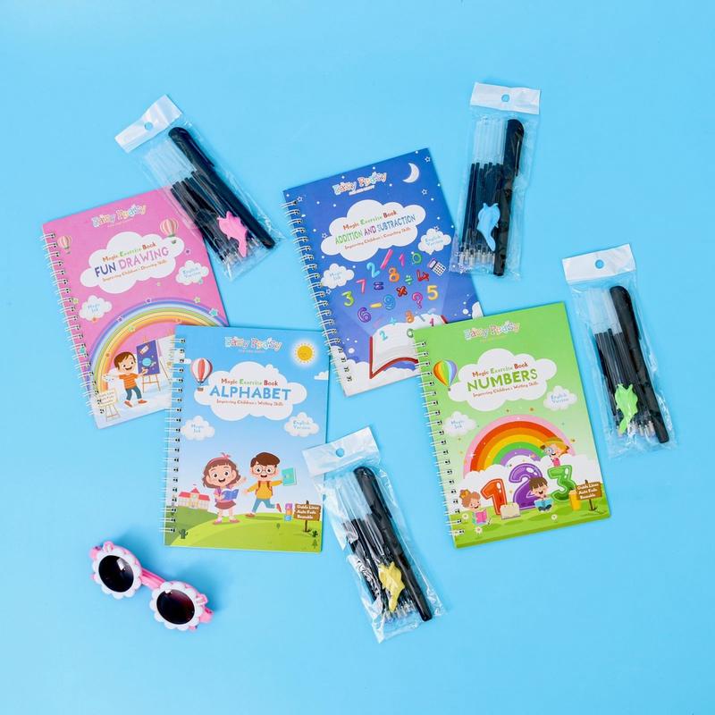Easy Peasy - Magic Exercise Coloring Book - Buku Pintar Belajar Menulis Huruf Angka Menggambar Menghitung Versi Bahasa Inggris edukasi pulpen Stationery Tinta 0