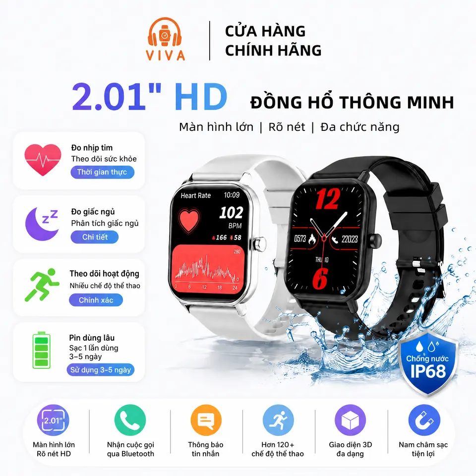 Đồng hồ thông minh nghe gọi được! Chính Hãng TRUEFREE GT2 hàng Amazon Mỹ).[ Chống nước IP68] , >100 chế độ thể thao !!!