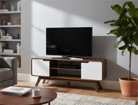 Gambar Offo Living - Rak TV Minimalis Kombinasi Putih dan Brown Teak Murah dan Kokoh dari Offo Living Furniture Kab. Bogor 1 Tokopedia