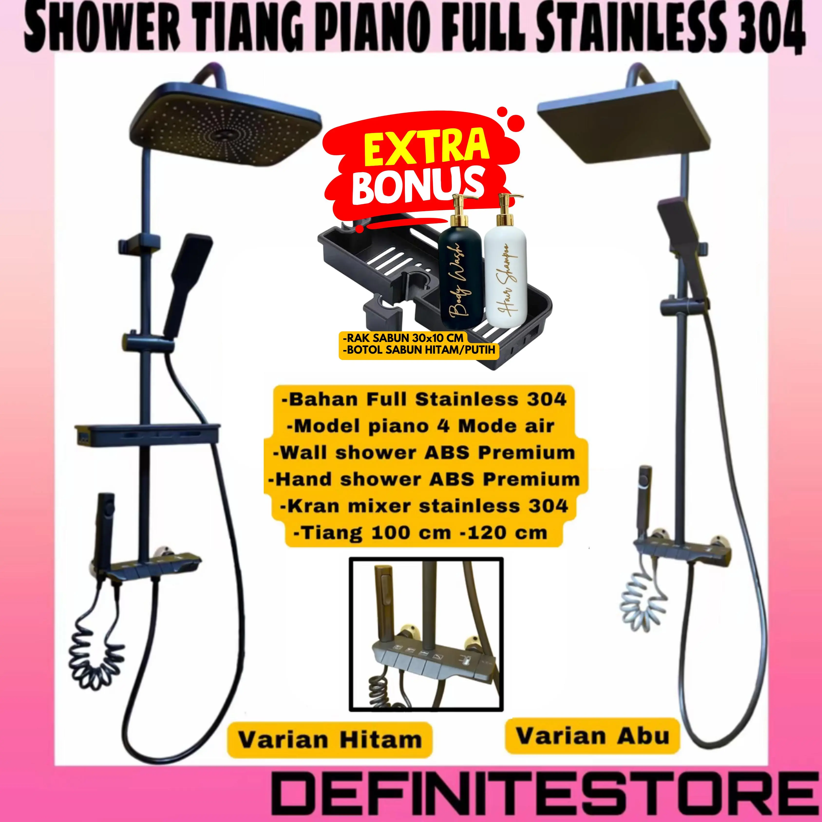 Shower Tiang Set Shower Kamar Mandi Shower Set Komplit Head Shower Mandi Shower Column Panas Dingin Piano One Piece Anti Karat full