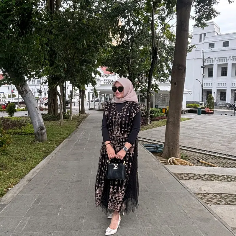 Baju Kondangan Muslim Wanita Outer Lebaran Brokat Mewah - Pria, Dewasa, Katun, Panjang, Remaja, Rayon, Cardigan 6