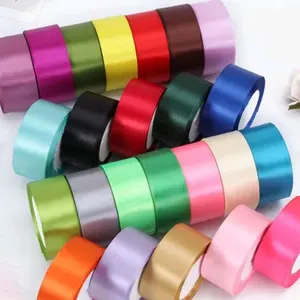 [ 1 METER ] Pita Satin 4 CM Import 1.5 Inch Bahan Bunga Buket 25 Yard Hampers Souvenir Wedding Gift Grade A