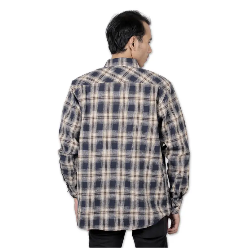 Arutala Adventure - Navywood Longsleeve Flannel Kemeja Lengan Panjang Outer Pria Nyaman Casual 4