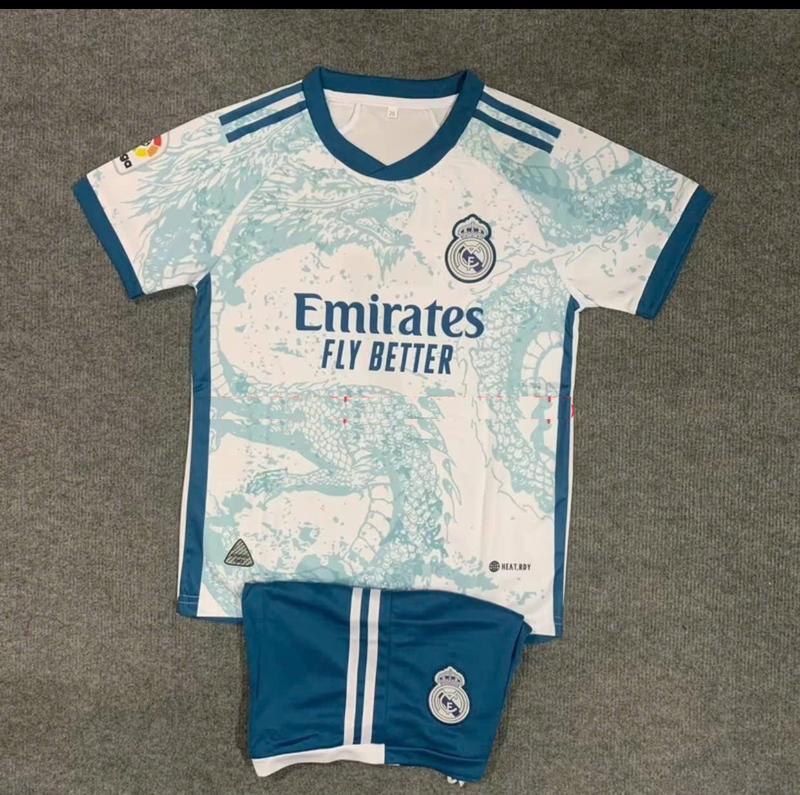 [CÓ IN TÊN] Bộ áo bóng đá rea.l rồng xa.nh, chất thun lạnh thoáng mát Top Kids Sports