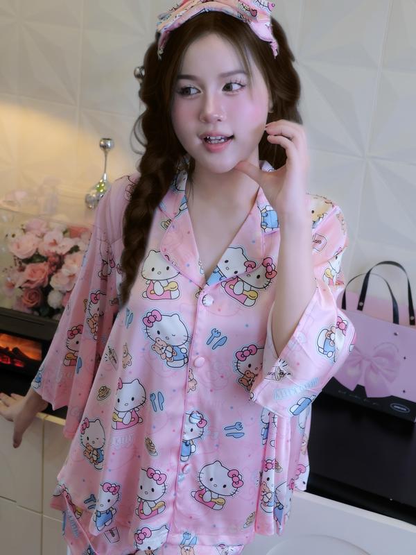 QC10 COMBO 2 QUẦN Set Pijama Lụa Latin CÁNH DƠI Xoè 40-75kg Chất Liệu Lụa Mềm Mịn