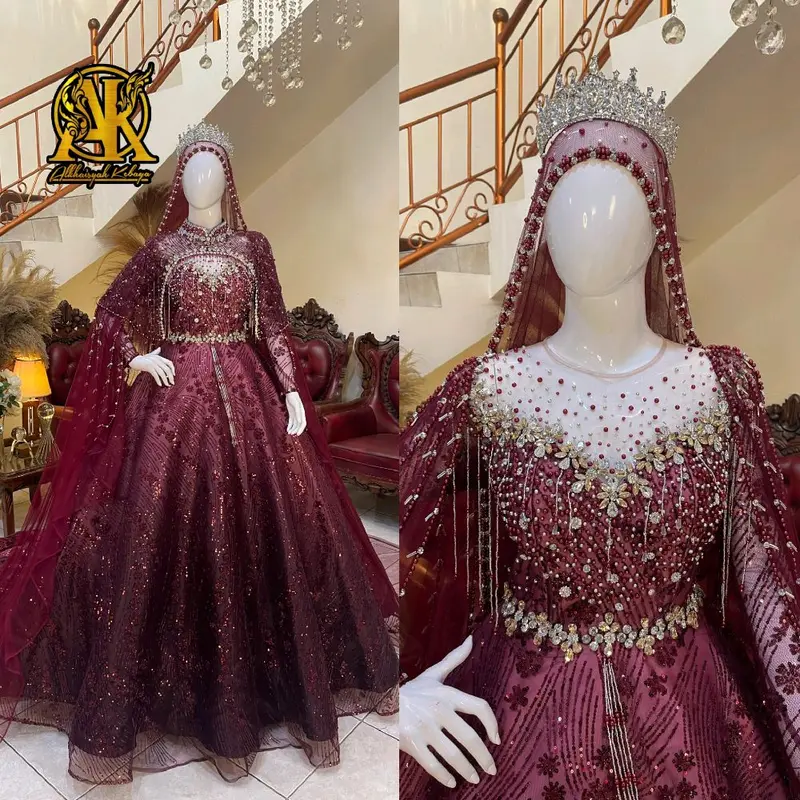 Gaun pengantin barbie luxury gradasi full payet Mewah 5