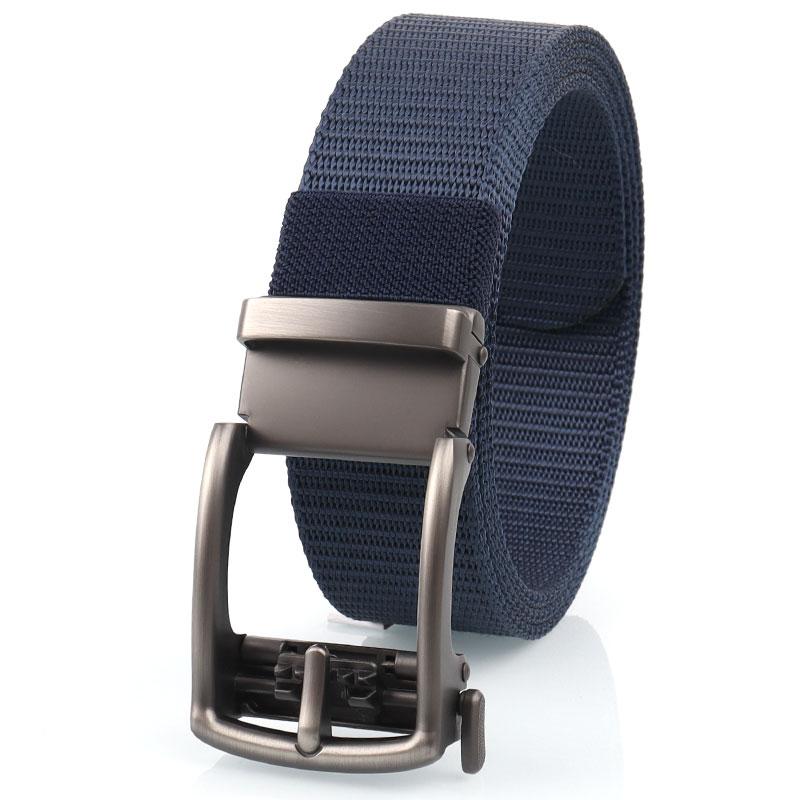 Product Introduction of Automatic buckle belt men&#39;s canvas belt young and middle-aged casual business belt buckle-free outdoor military training extended belt 4