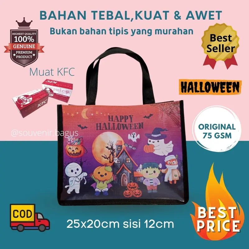 Tas Halloween (10pcs) Souvenir Goodie Bag Halloween Labu Trick or treat Halowin Pesta Hantu 5
