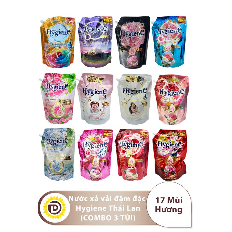 (Combo 3 Túi) Nước Xả Vải Hygiene Thái Lan Đậm Đặc túi 1100ml - 1300ml Cùng Màu Làm Thơm Quần Áo