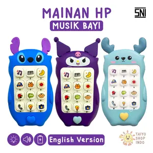 TAIYO Mainan Bayi HP Baby Music Phone Puzzle Mobile Ponsel Musik Edukasi Baby Bilingual Bunyi Telepon Lucu kado toys