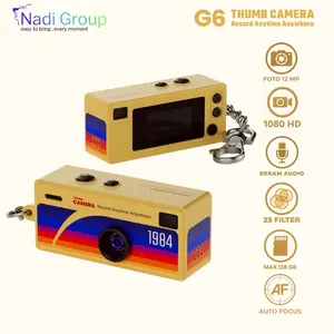 READY! G6 Yellow Thumb Camera Mini Keychain Retro Camera Foto 12MP, Video 1080 HD, Rekam Audio