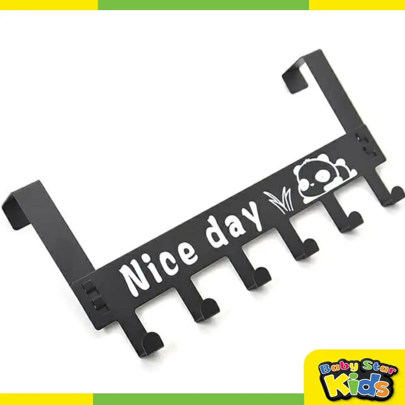 Gantungan Baju Tempel Pintu Minimalis HOOK NICE DAY Belakang Pintu Tanpa Paku Kuat 6 Kaitan Enudden 4