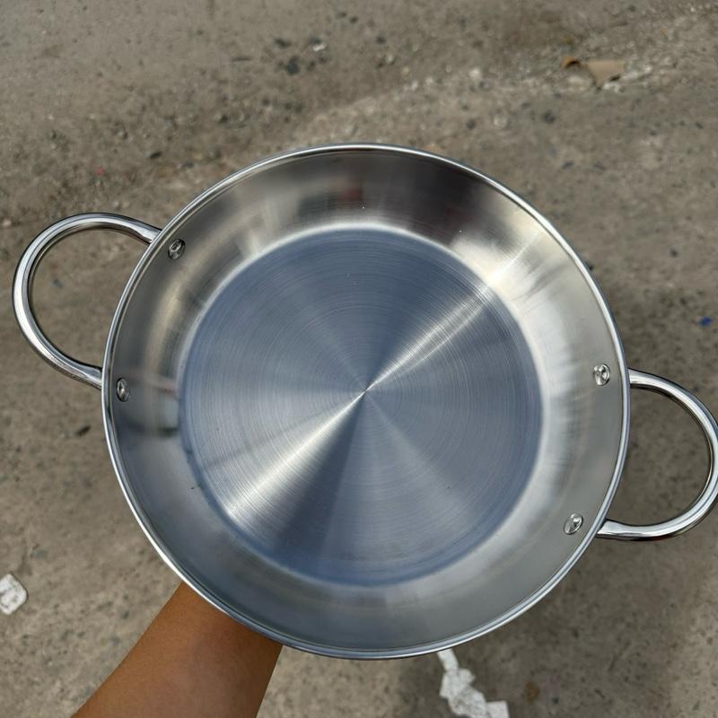 Chảo inox 304 đế từ đường kính 27cm hàng xuất châu âu