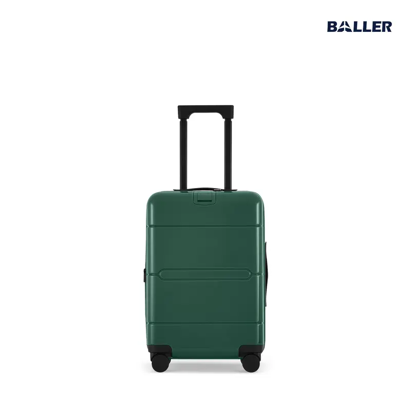 BALLER Koper Expandable Zipper Polycarbonate Carry On 20 inch Gloss Green - Koper Kabin Kecil Travelling TSA Lock 1