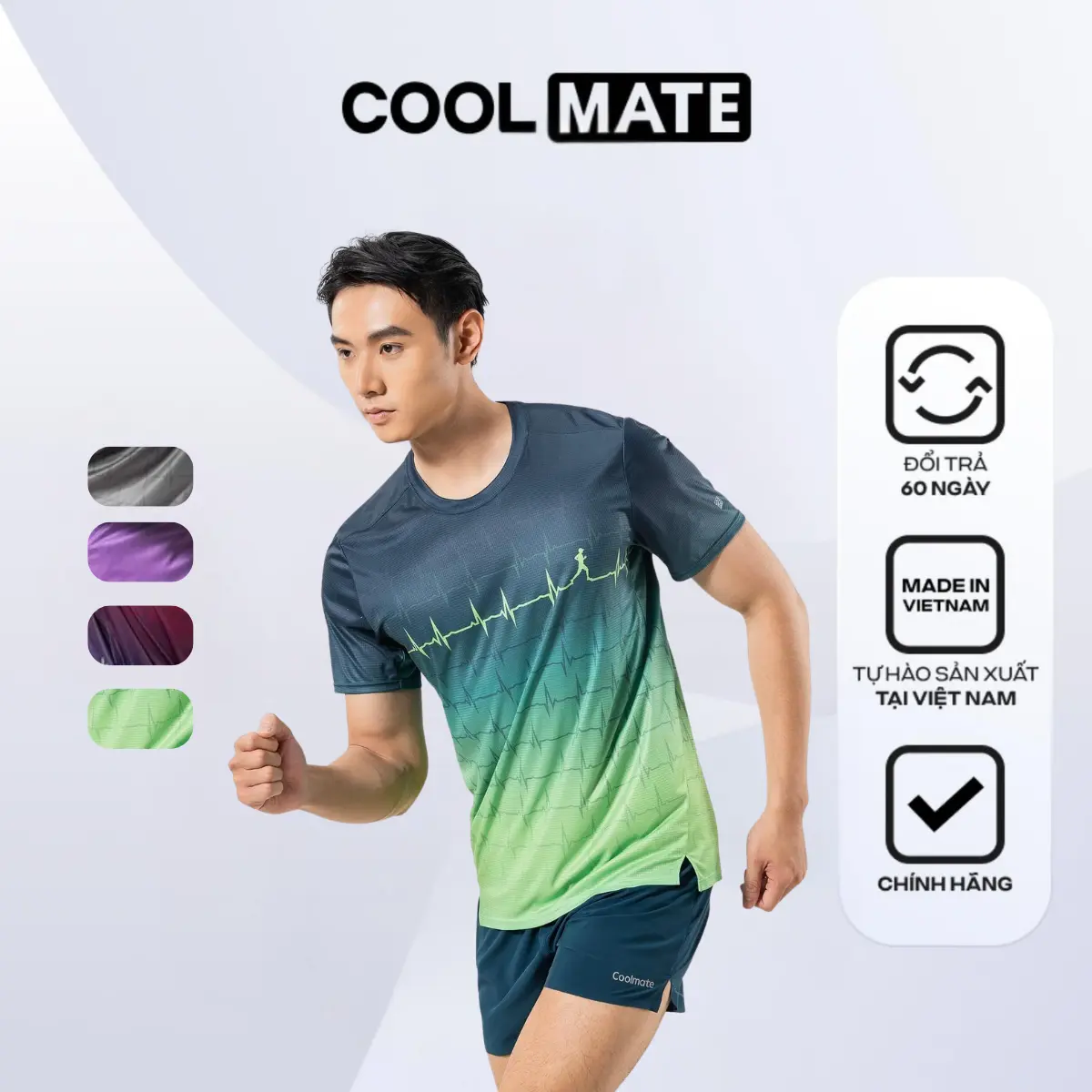 [BU] Áo Thun Nam Chạy Bộ Graphic Heartbeat - Coolmate