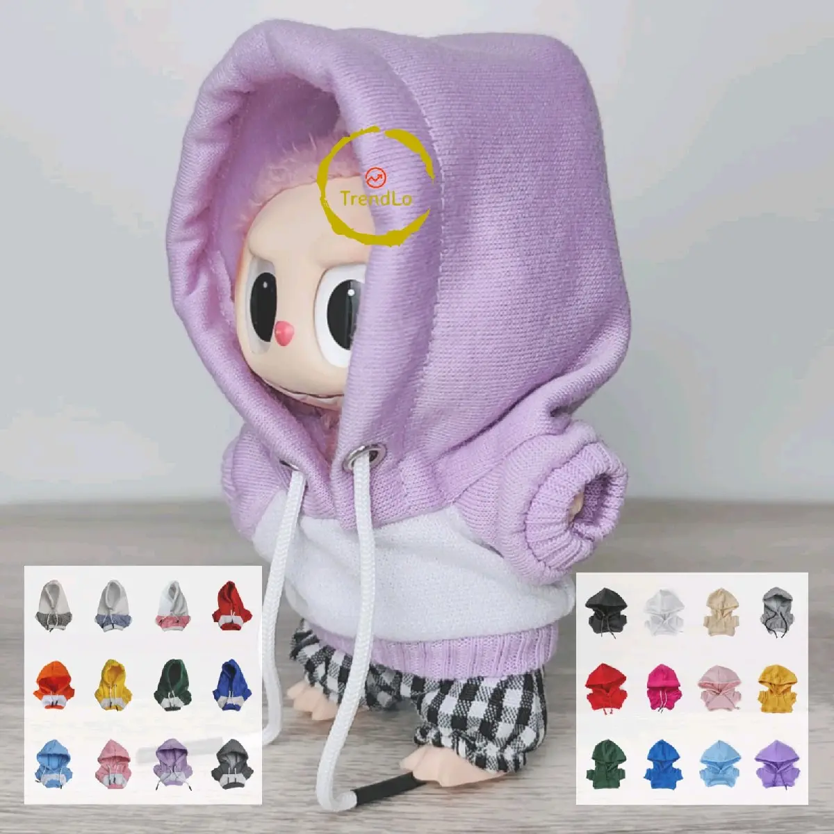 Aksesoris Boneka Labubu Hoodie Multiwarna Buatan Tangan Ukuran 8 Cm - Doll, Toys - Hadiah