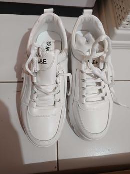 Product Review of MABE Suzy Sepatu Sneakers Wanita Putih Kasual Korean Sport Shoes White Cream Korean Tinggi sepatu  sneakers sepatu putih from e**y 0