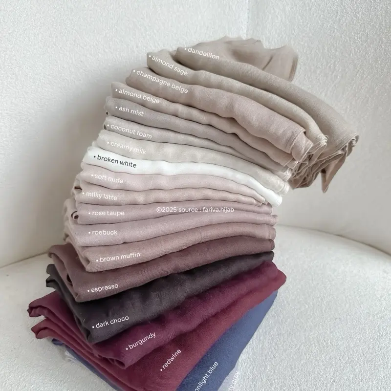 FARIVA - Viscose Shawl Pashmina Modal Viscose 100% Original Tipis Lembut Flowy 1