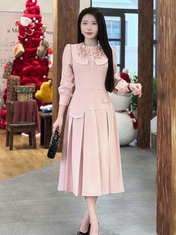  Váy Đầm Thiết Kế Ella Desgin dành cho nữ kiểu dáng midi dài tay cổ lọ có túi bên sườn phù hợp mặc đi làm  đi chơi  có bigsize B70 
