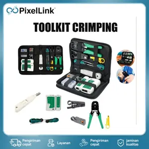 Network Cable Repair Tool Kit Set Alat ServisJaringan Internet Komplit Set Paket Tang Crimping Lan Tester RJ45 RJ11 Plugboot