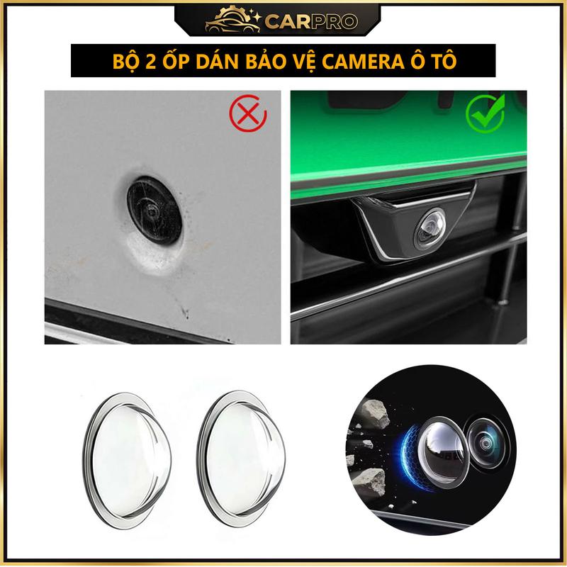Bộ 2 ốp bảo vệ camera ô tô, camera lùi xe chống trày xước, mưa bụi, nắp che camera xe hơi