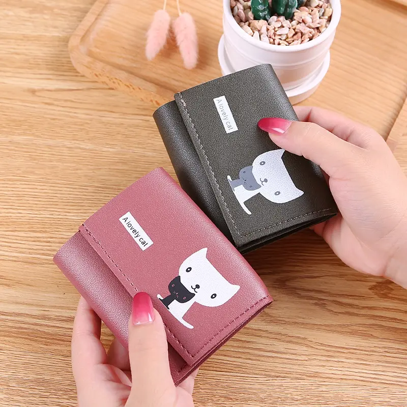 Dompet Lipat Mini Wanita Motif Cat Cute ACC
