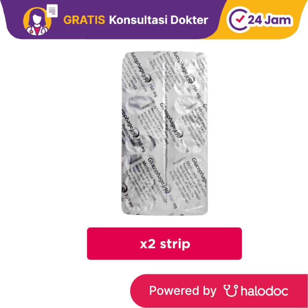 Glucophage XR 750 mg 2 Strip 30 Tablet