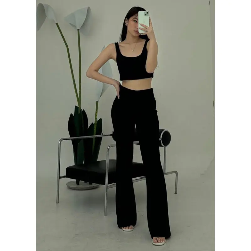FLARE PANTS CELANA CUTBRAY HIGHWAIST TERBARU BAHAN SCUBA 8
