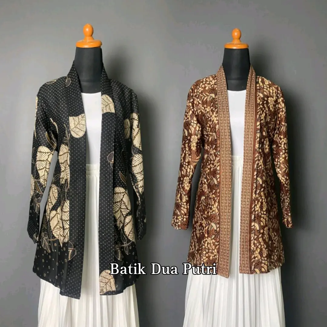 Blazer Batik Wanita Atasan Outer Batik Modern Lengan Panjang