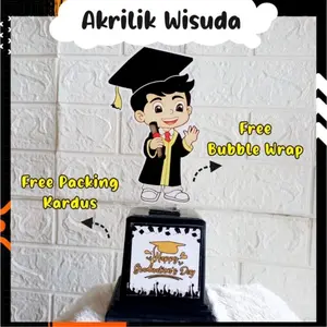 Piala / Trophy wisuda akrilik tinggi -+25cm