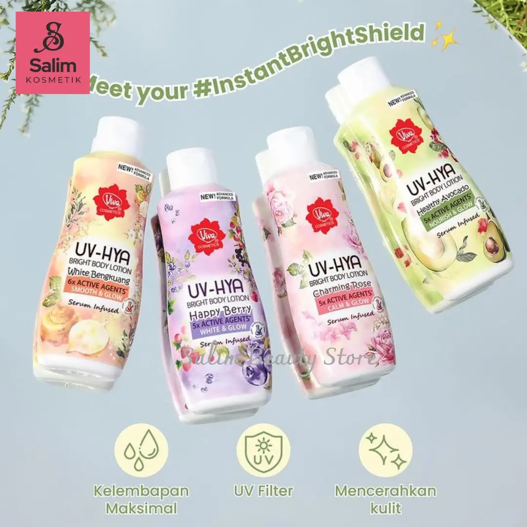 Viva UV-Hya Bright Body Lotion Acid Berry Extract Mencerahkan Hyaluronic Melembutkan