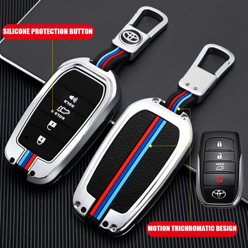 Sarung Kunci - vỏ chìa khóa từ xa bằng hợp kim silicon, không cần chìa khóa, cho Toyota GR Sport RAV4 Crown Hi Fortuner Camry Land Cruiser Prado