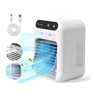 ポータブルエアコン扇風機、3in1冷却ファン（ミスト速度2段階）、寝室用・オフィス・キャンプに最適な個人用蒸発式クーラー
