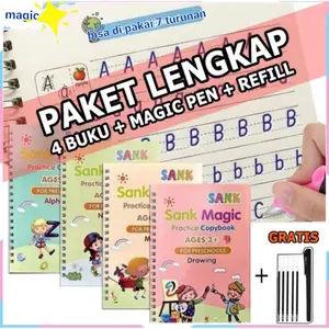 [IDOLA] Buku Sank Magic Practice Book 1 SET ISI 4 BUKU + PULPEN