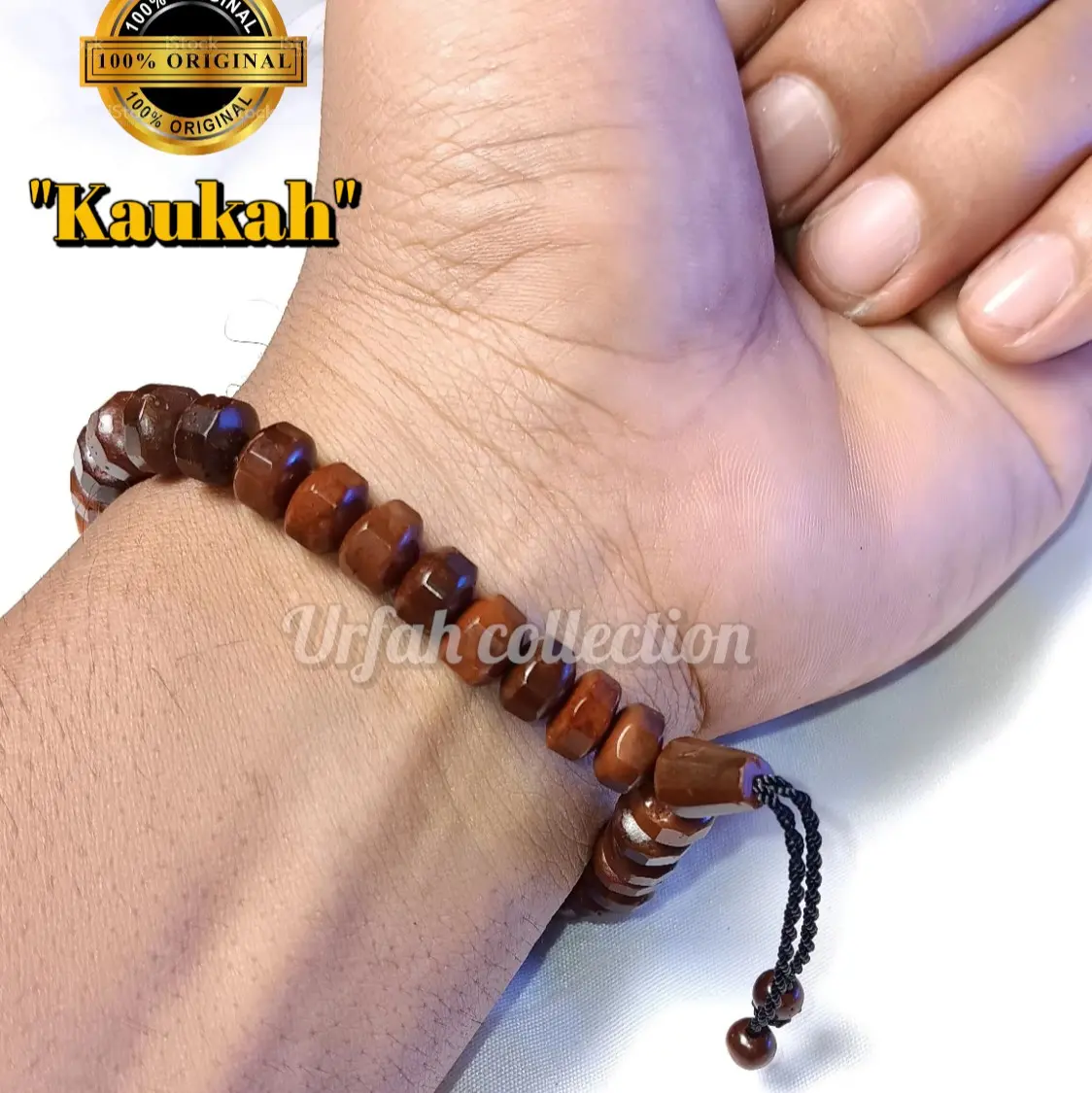Gelang Tasbih Kokka Asli Motif Cutting Peluru Isi 33 Butir - Model Terbaru Elegan - Kayu Bracelets kaokah tangan